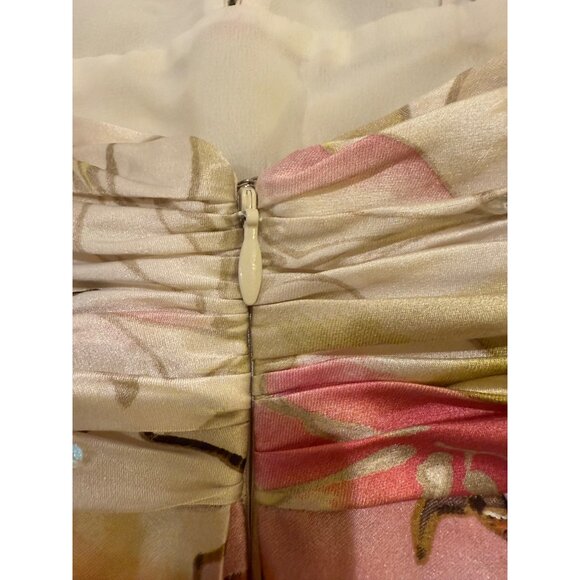 Adrianna Papell Floral Halter Neck Dress With Tulle Underskirt & Vibrant Print - Picture 8 of 12